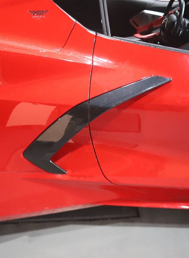 crosselec Carbon Fiber Exterior Body Side Air Outlet Cover Trim for Chevrolet Corvette C8 2020-2025 - Image 4